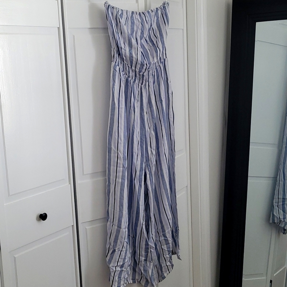 Striped Strapless Romper